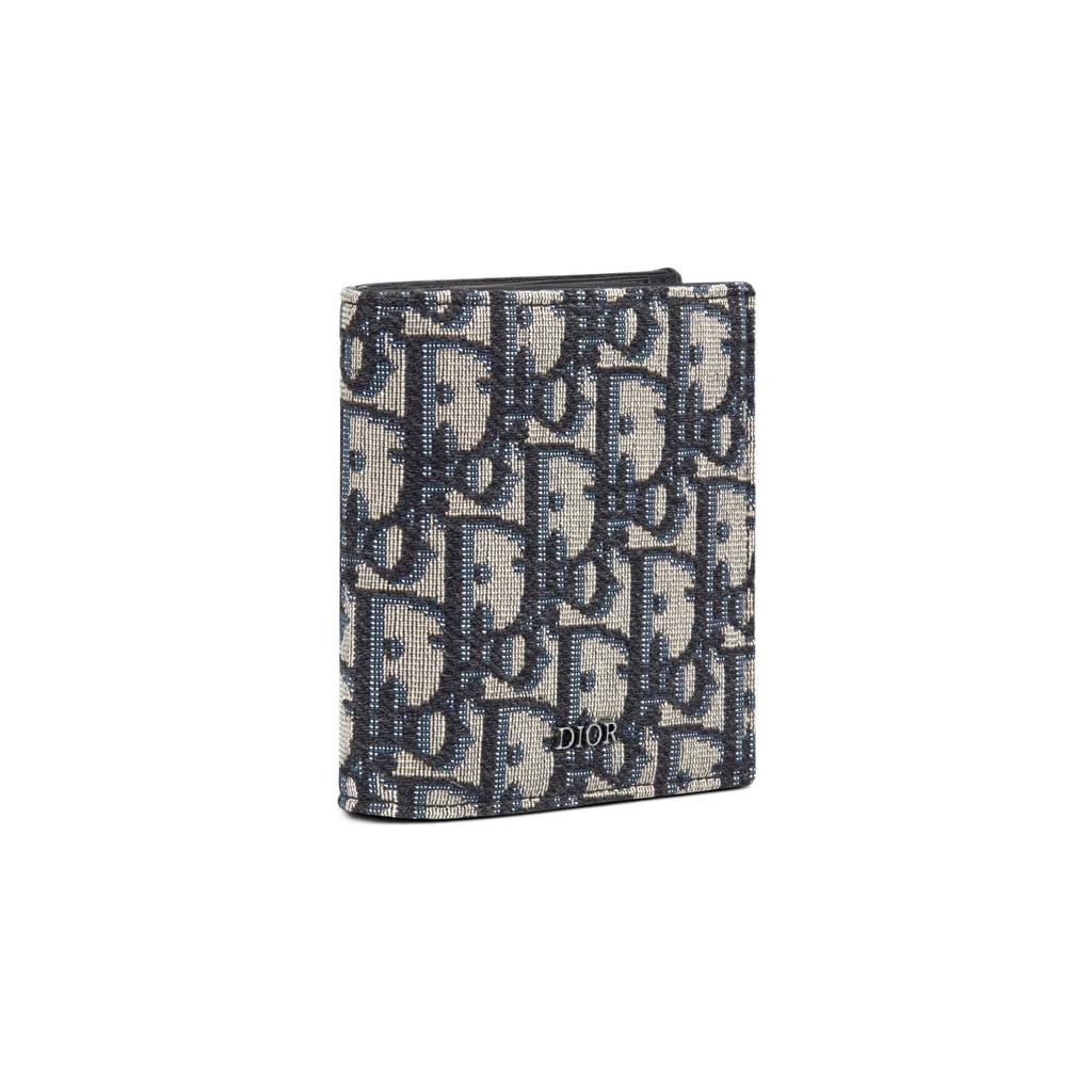 Dior Logo Compact Jacquard Wallet Men wallet Beige Black 2ESBC072YSE-H27E