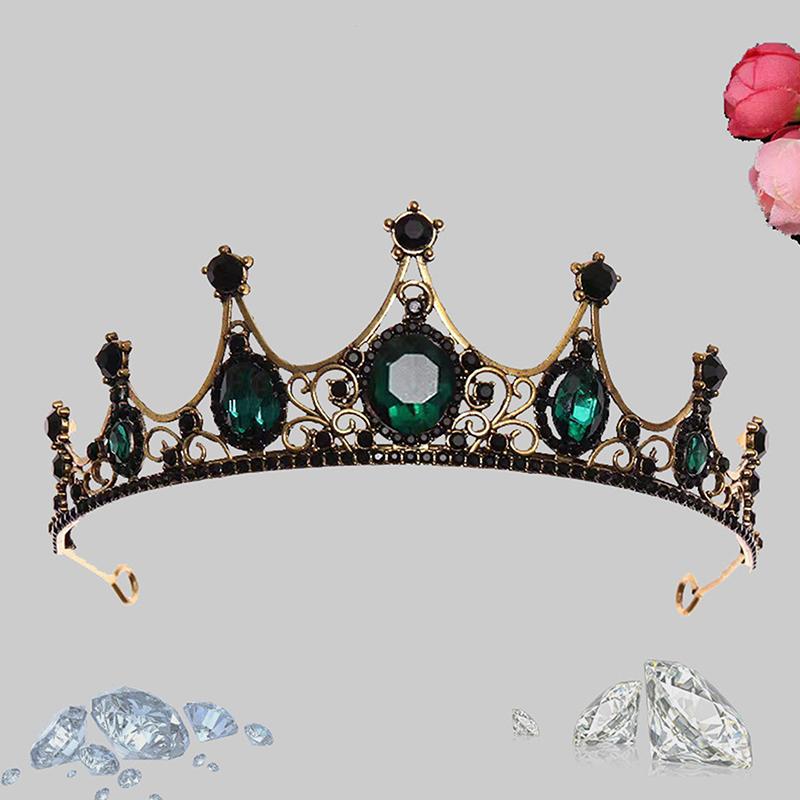 Bridal Headwear Gold-Colour Women'S Full Of Classical Temperament Wedding Crown Girl Birthday Dazzling Tiaras