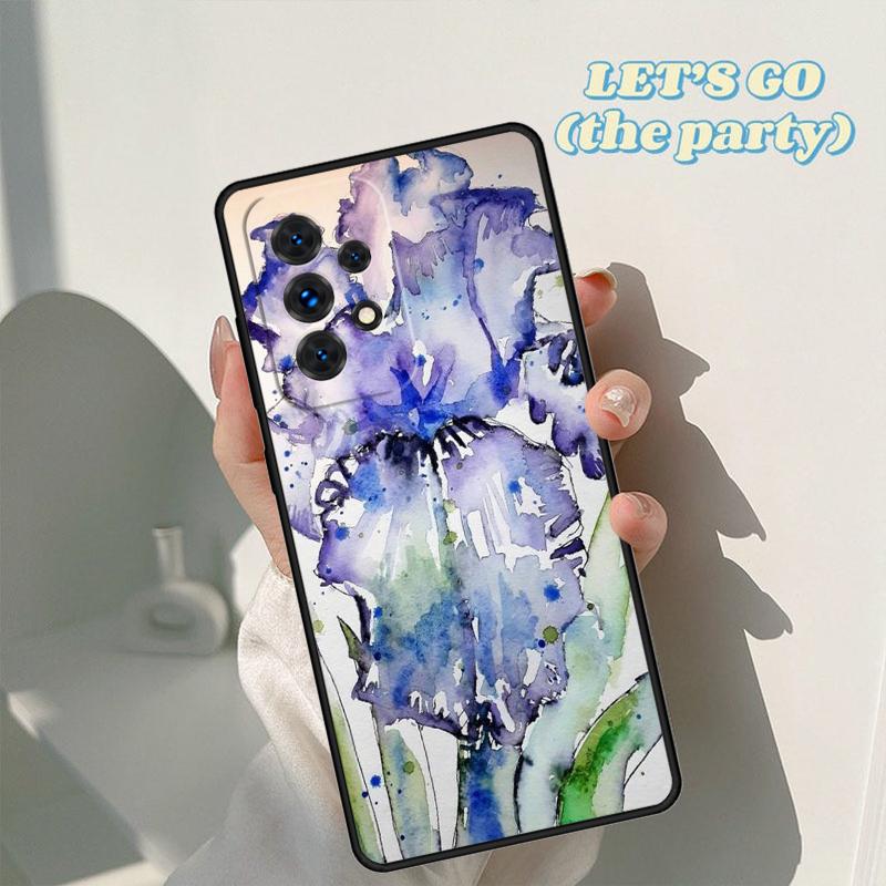 Blue Iris Flower phone case For Samsung Galaxy A42 A31 A40 A51 A71 A32 A80 A91 A52 A72 A73 A20e A21S A50 A70 A11 A12 Cover