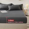 Mattress Cover Fitted Bed Sheet Solid Color Anti-slip Adjustable Bed Cover (Without Pillowcase)
