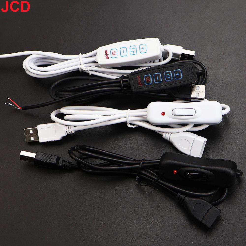 JCD 1pcs 5V Switch Power Supply Wire USB Male to 2 Core Connection Cable 501 Button ON OFF For LED Strip Lamp Bulb Light DIY