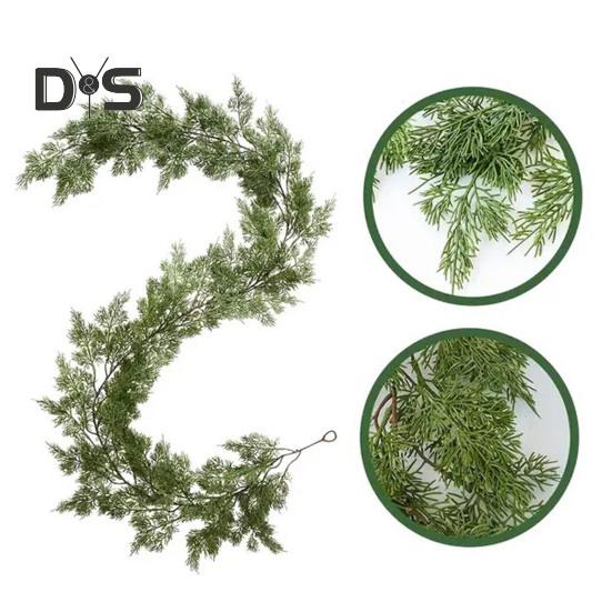 6,2-футовая искусственная кедровая гирлянда из норфолкской сосны, рождественская зелень, искусственные сосновые ветки для праздничного украшения свадьбы