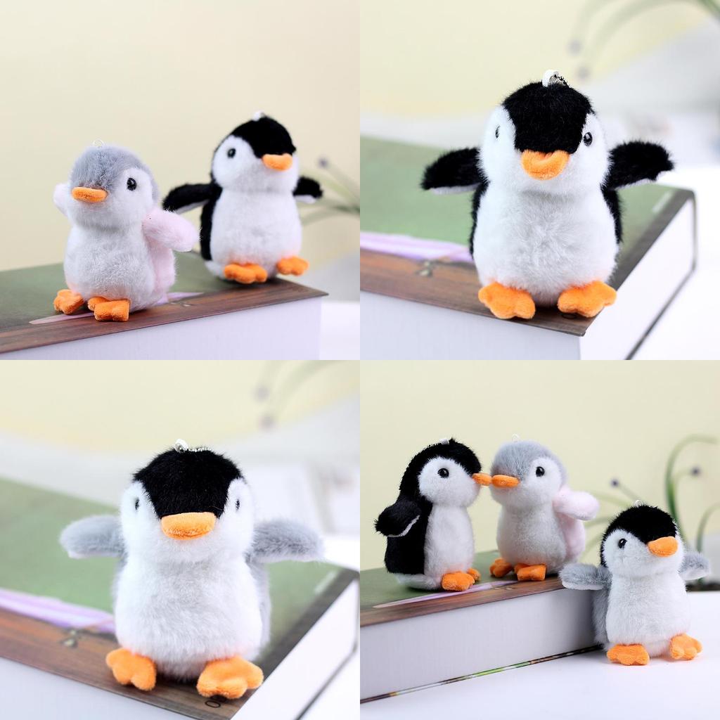 Charming Pink Gray Black Plush Penguin Doll Ultra Soft Stuffed Animal Keychain Gift For Kids And Collectors