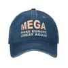 КЕПКА БЕЙСБОЛКА MEGA MAKE EUROPE GREAT AGAIN Регулируемая - Черная, Винтажный Стиль, Повседневный Головной Убор