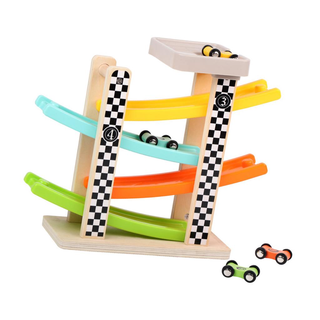 Автомобильный рамп, гоночный трек на крыше, ранний образовательный миниатюрный деревянный трек, скользящий автомобиль для