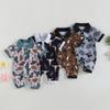Baby Boys Summer Jumpsuit Casual Bull Head Print Short Sleeve Romper for Newborn Infant