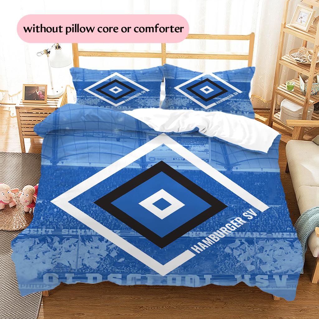 Постельное белье с узором Гамбургер SV Домашний Декор Подарок на День Рождения (1 пододеяльник + 2 наволочки, без наполнителя)