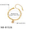 New Minimalist Square Design Zircon-set 18k Gold-plated Stainless Steel Bracelet Fashionable Trendy Versatile Accessory