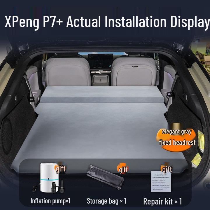 XPeng P7+ Car Mattress: Automatic Inflatable Bed for Trunk and Rear Seat Sleeping.