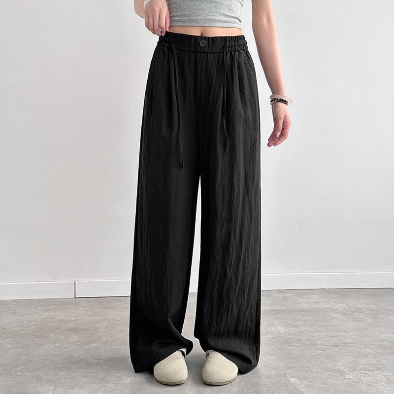 Tencel Linen Wide-leg Pants Women's Summer Thin New High-waisted Straight Loose Casual Mopping Pants
