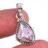 Натуральный розовый аметист драгоценный камень 925 пробы серебро кулон 1" N5d46