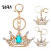 Rhinestone Keychain Pendant Sparkling Rhinestones Inlaid Crown Design Key Durable Metal Holder with Lobster Clasp Lightweight Car Bag Decoration Ring