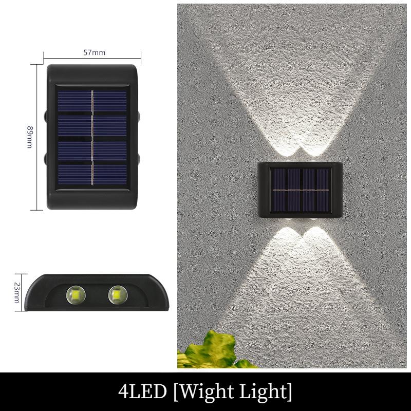 4/6/10 LED Solar Wall Lamp Outdoor Waterproof Up And Down Luminous Lighting Garden Decoration Solar Lights Stairs Fence Sunlight Lamp