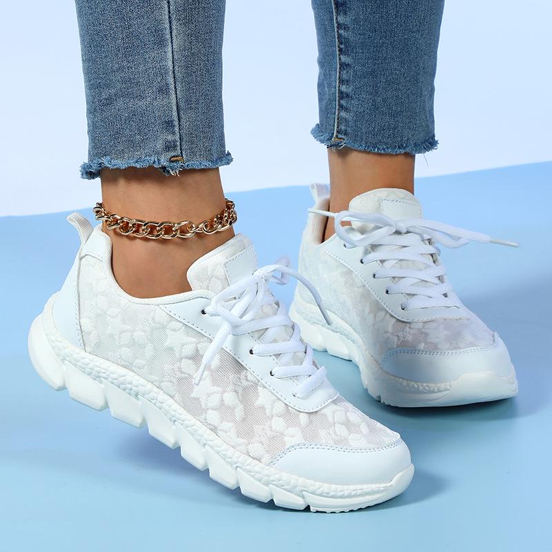 Цзиньцзян Дышащие сетчатые повседневные кроссовки для бега - Мягкая подошва, Удобные, Модные, Универсальные, Легкие белые кроссовки для занятий спортом на открытом воздухе