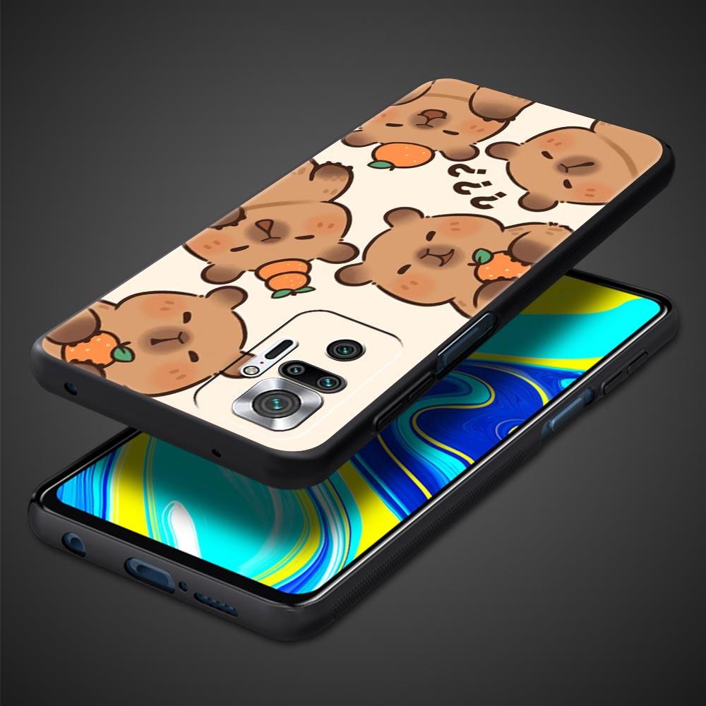 Мультяшный чехол для телефона с капибарой для Xiaomi Redmi Note 14 13 5G 10 11 12 Pro Plus 4G 14C 13C 12C 10C Черный