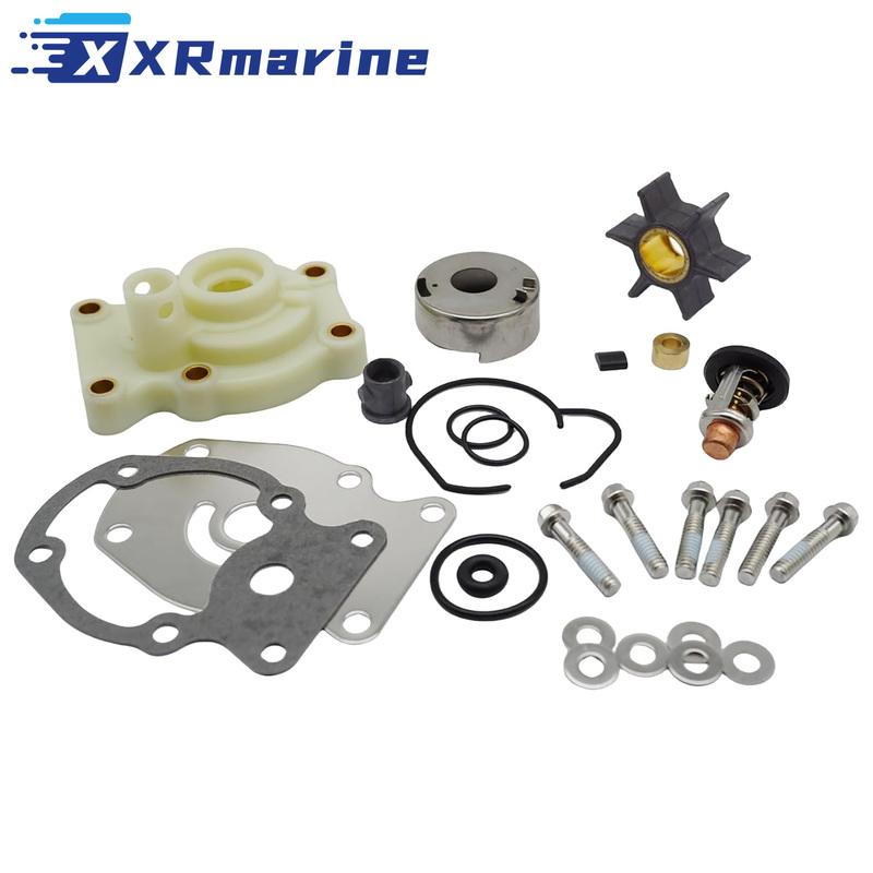 0391636 Outboard Water Pump Repair Kit W/ Thermostat Kit Fits for Evinrude Johnson 20 25 30 35 HP Motors 393630 0390344 18-3382