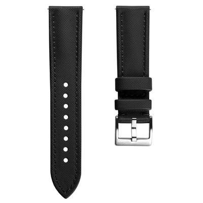 WatchGecko Atlas Парусиновый Водонепроницаемый Ремешок для Часов Пряжка из Нержавеющей Стали Прочный и Удобный Черный - - - 22мм,
