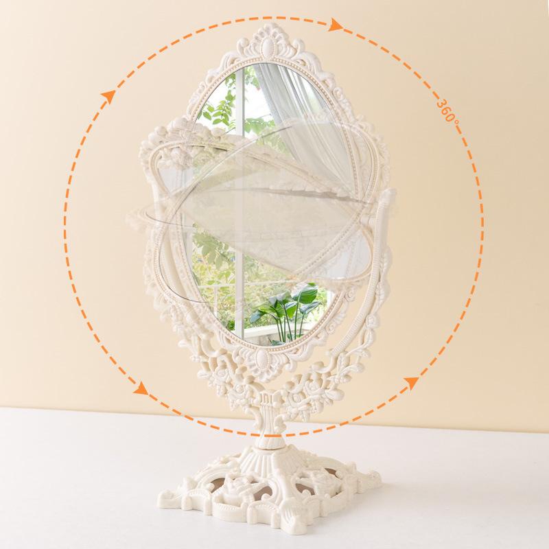 Настольное зеркало для макияжа для дома, ретро дворцовый стиль, настольная вращающаяся столешница, студенческое зеркало для макияжа