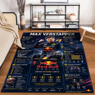 Нескользящий коврик с дизайном Макса Ферстаппена Red Bull Racing, подходит для диванов в гостиной и спальне.