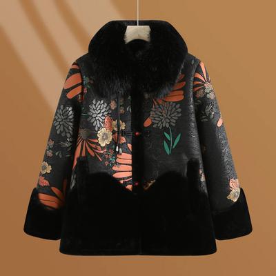 Зимнее бархатное утолщенное пальто для мамы, Новая теплая и ветрозащитная зимняя одежда для бабушки среднего и пожилого возраста