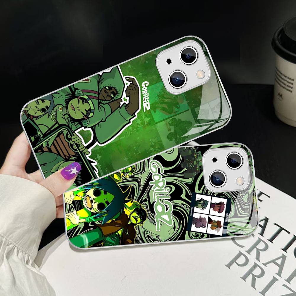 Art Pop Band G-gorillazS Music Tempered Glass For Iphone 14 13 12 11 Pro Mini XS MAX 14Plus X XS XR Cover