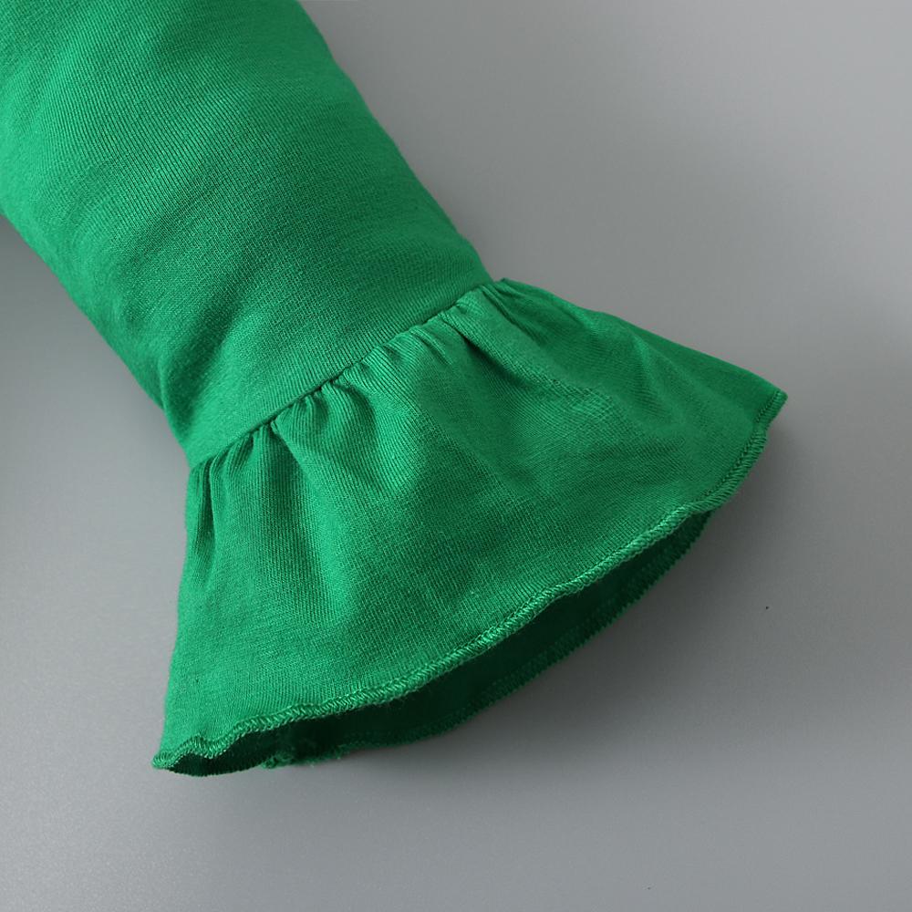 Рождественская зеленая рубашка для маленьких девочек + брюки + повязка на голову, комплект из 3 предметов, одежда для детей 1–6 лет