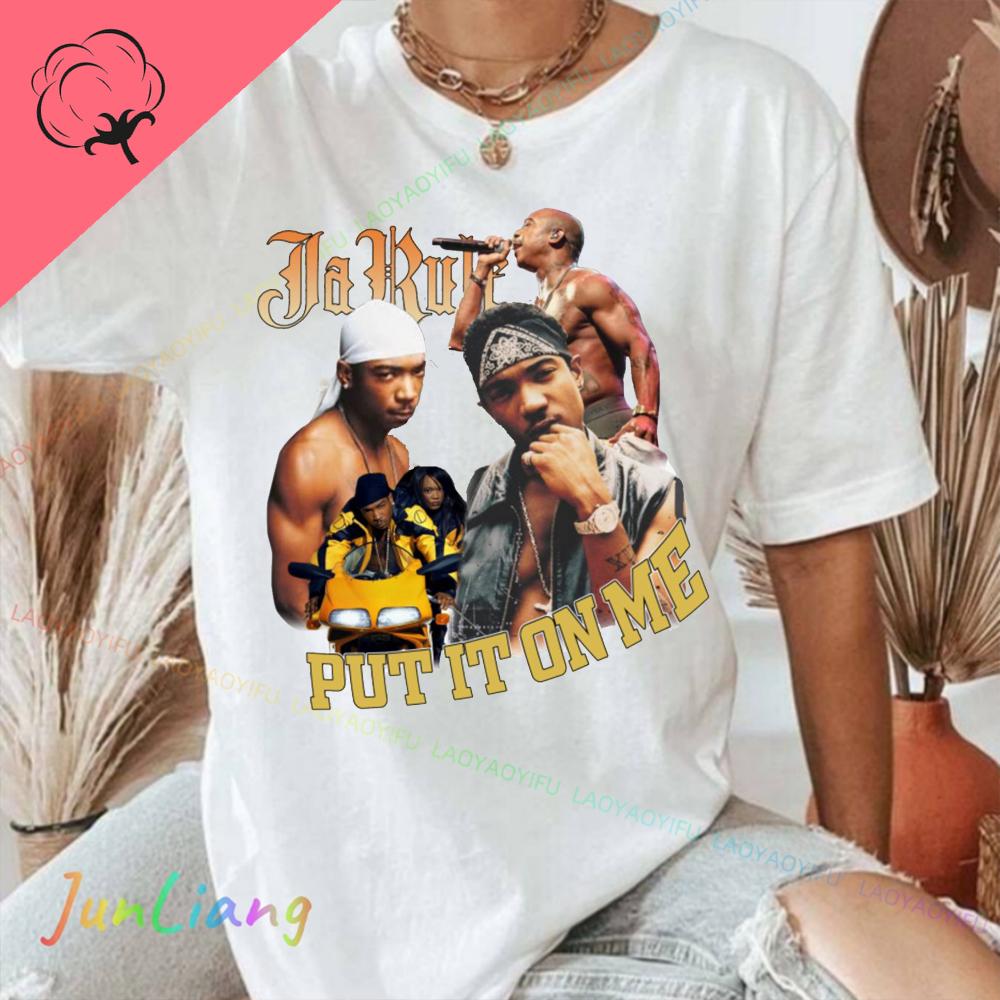 Ja Rule Mens Clothing Retro Rap Singer Mens Shirts Graphic Tee Unisex 100 Cotton Fans Gift Harajuku Y2k Clothes Shirt Tshirts