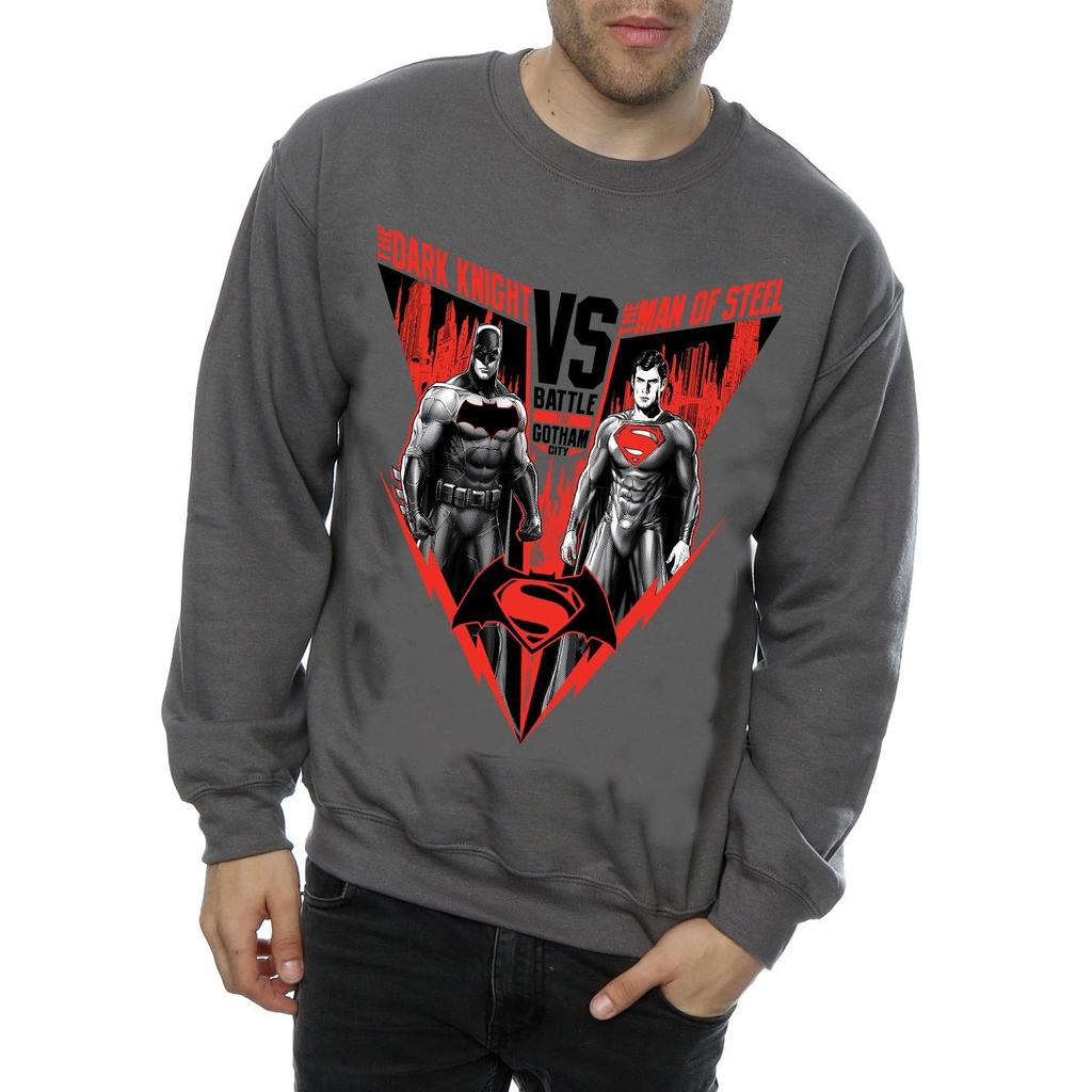 DC Comics Mens Batman v Superman Battle Sweatshirt