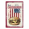 Hamburger Metal Tin Sign Plaque Vintage Burgers and Fries Metal Plate Poster Kitchen Restaurant Shop Wall Decor
