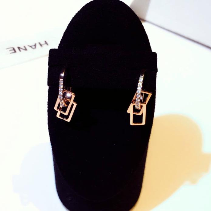 Корейские высококачественные геометрические серьги из циркония для женщин