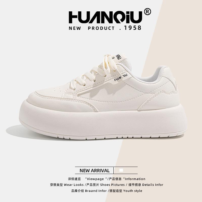 Global Retro Hong Kong Style Bread Shoes Women's 2025 Spring New Versatile Muffin Bottom Round Head Board Shoes ZHQ3386