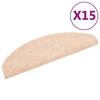 VidaXL Self-Adhesive Stair Treads 15 Pieces 65 X 21 X 4 Cm Light Brown Semicircular Large 132696