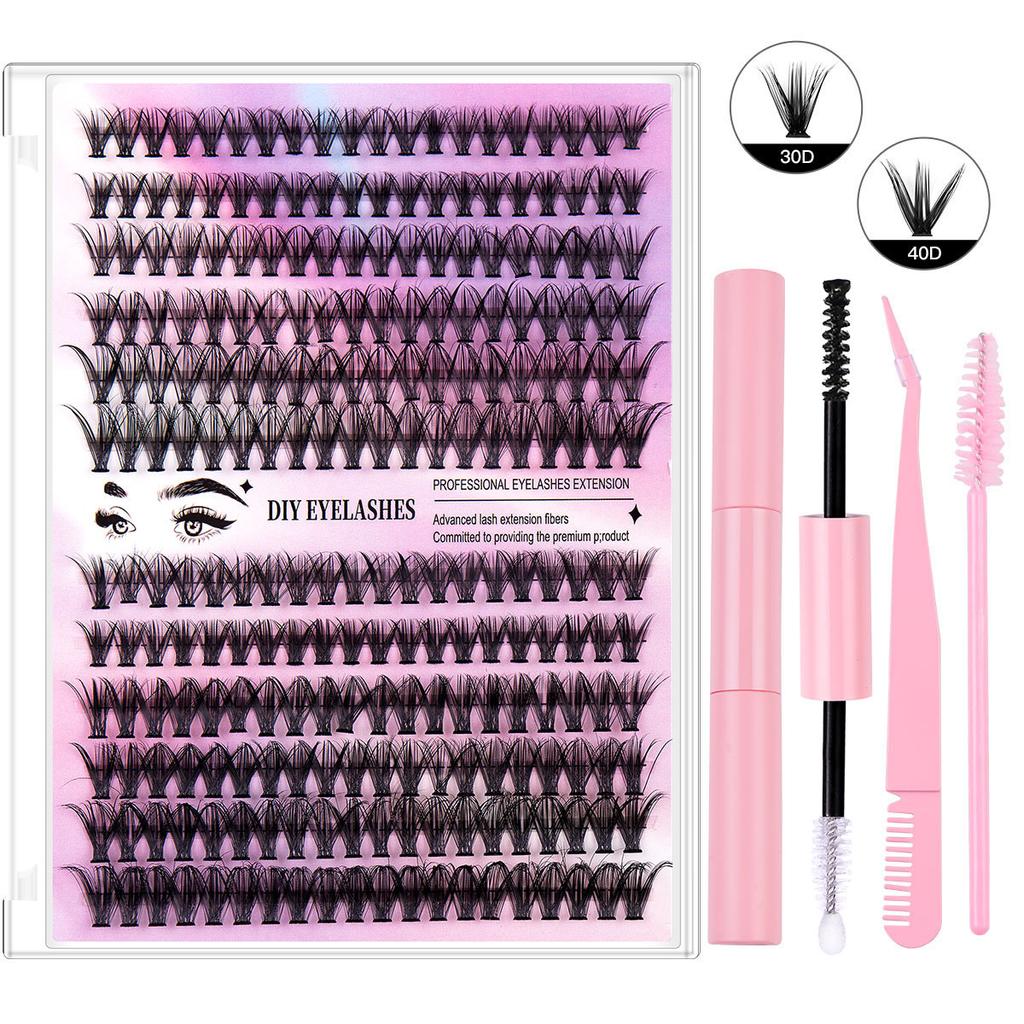 240 Tufts 3040D Single Tufts False Eyelashes 10-14Mmdiy Segmented Multi-Hair Natural Thick Eyelashes