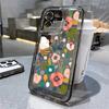 Flower Phone Case For iPhone 11 Case iPhone 13 12 15 14 Pro Max 7 8 14 15 Plus XR XS X SE Silicone Shockproof Bumper Clear Cover