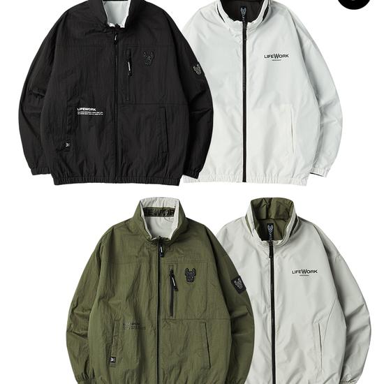 High Neck Hood Reversible Jacket