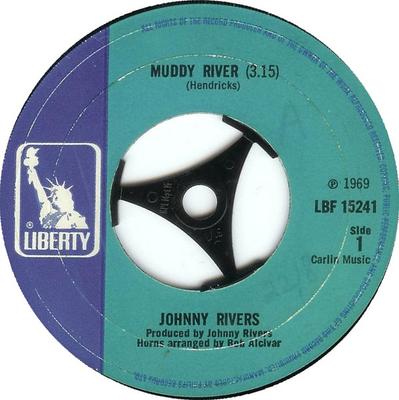 7-дюймовая пластинка JOHNNY RIVERS - Muddy River LBF15241 Liberty 1969 UK Рок Б/У
