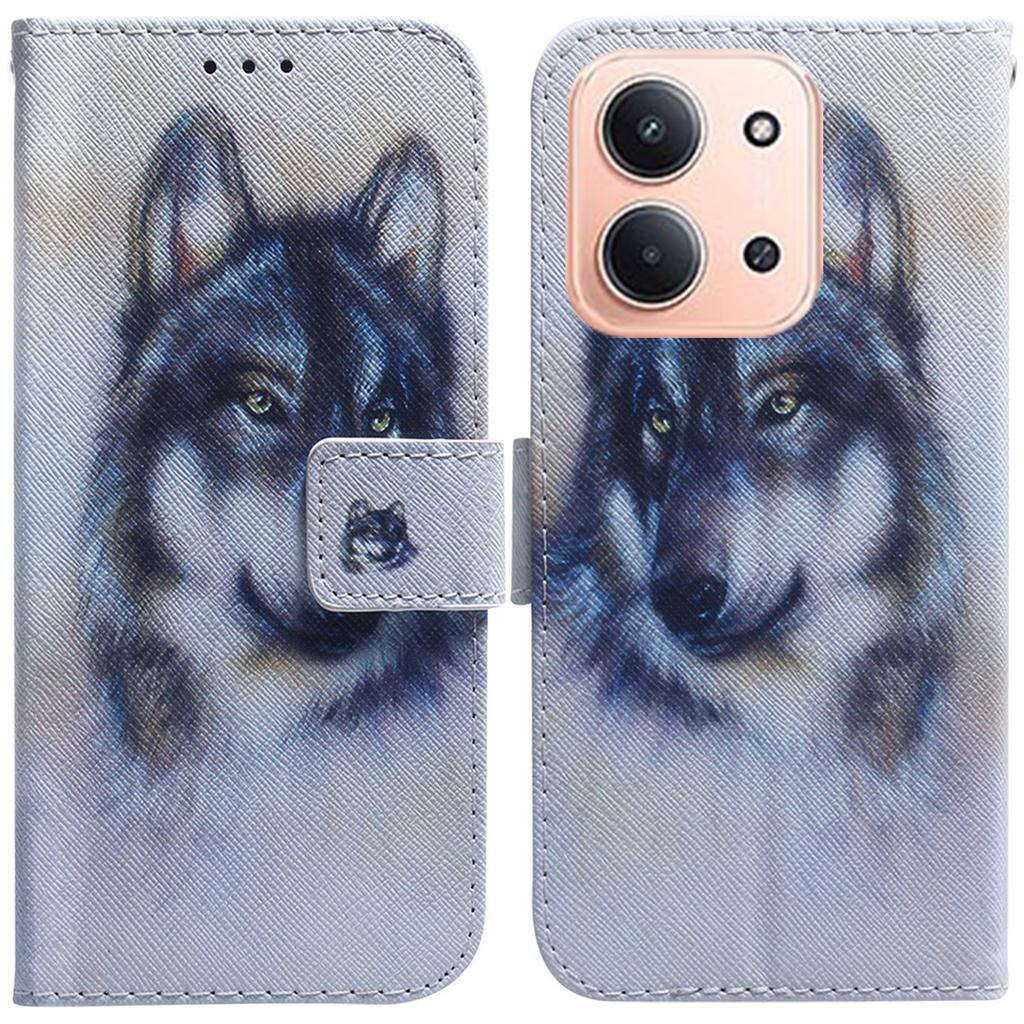 Для Xiaomi Redmi 15C 5G (США) (173мм)/15C 4G (США) (173мм) Кожаный чехол-кошелек с принтом