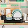 Dish Drying Rack Durable Construction Space-Saving Simple Installation Kitchen Countertop Dish Drainer Utensil