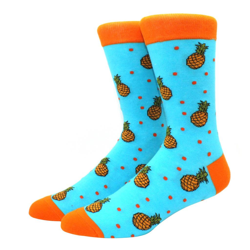1 пара забавных мужских носков с рисунком фруктов, бананов, фламинго, лимонов, яиц, ленивцев, пиццы, счастливых носков для скейтбординга в стиле Харадзюку