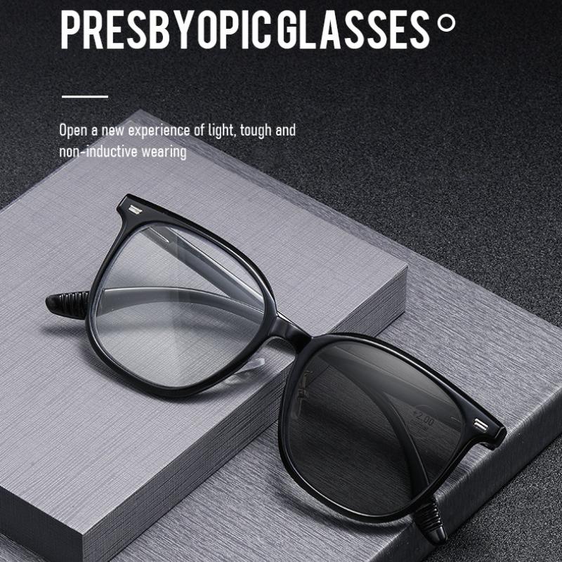 Fashion Photochromic Presbyopia Glasses Comfortable Large Frame Anti-blue Light Reading Glasses Men's and Women's Trend Glasses