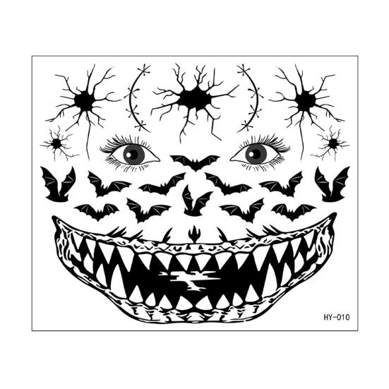 Наклейка на лицо с татуировками на Хэллоуин, светящаяся в темноте 3D-набор для макияжа ведьмы-зомби, водонепроницаемые съемные временные наклейки для татуировки ко Дню мертвых