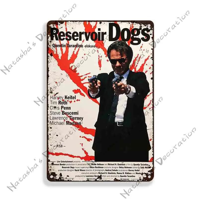 Бешеные псы Постер Классический фильм Металлический постер Винтажная металлическая вывеска Бар Дом Гараж Настенный декор Металлическая табличка Индустриальный декор