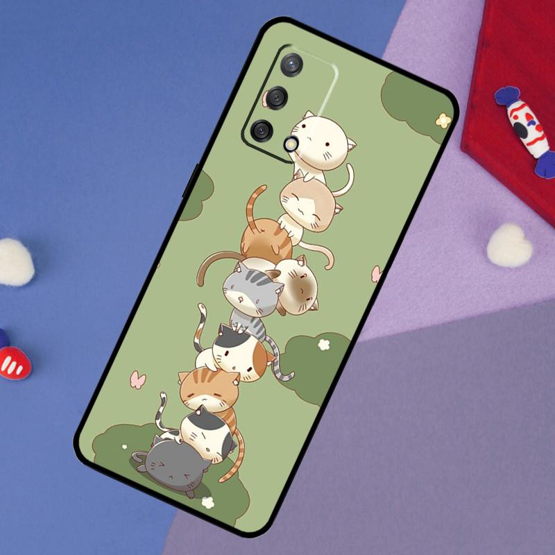 Забавные милые кошки Чехол Для Oppo A5 Pro A6 A57 A17 A78 A54 A74 A94 A76 A16 A96 A18 A40 A60 A80 A38 A58 A98 A15