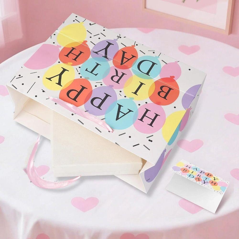 Reusable Birthday Gift Bag Colorful Gift Boxes Party Decoration Boxes for Birthday, Baby Shower