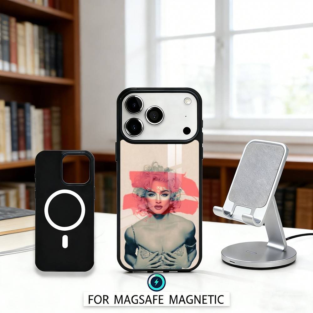 Singer M-Madonna Phone Case Magnetic For iPhone17 16 15 14 13 12 Pro Max For Magsafe Wireless Charging Cover
