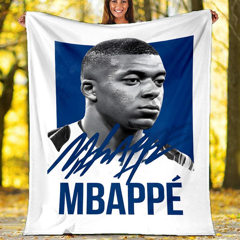 1pc Mbappe6 Theme Blanket - Digital Print, Polyester, Cozy for All Seasons, Perfect for Outdoor, and Travel