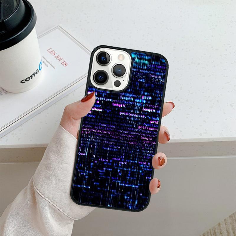 Чехол для телефона с изображением хакерского компьютерного кода Для iPhone 16 15 14 plus XR XS 11 12 13 pro max Защитный чехол coque