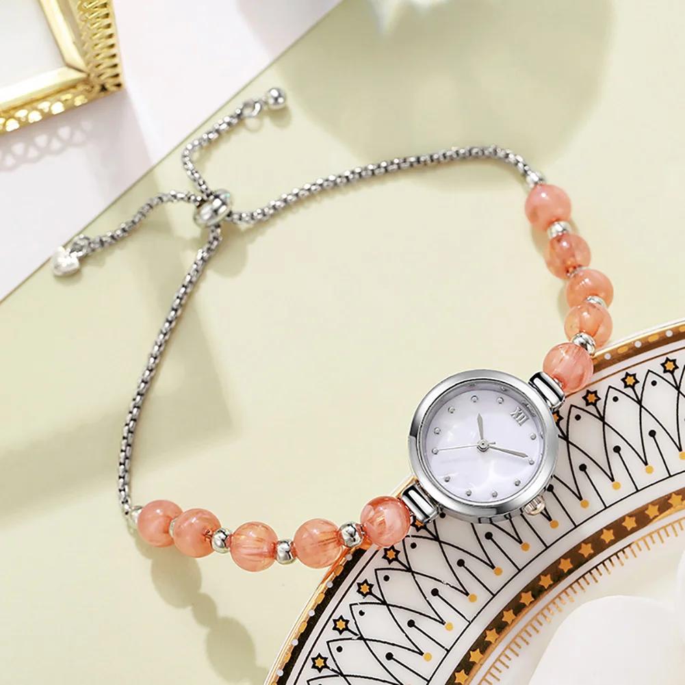 Fashion Pearls Bracelet Strap Wristwatch Elegant Small Dial Quartz Watch Daily Accessory For Ladies Reloj Mujer Without Box