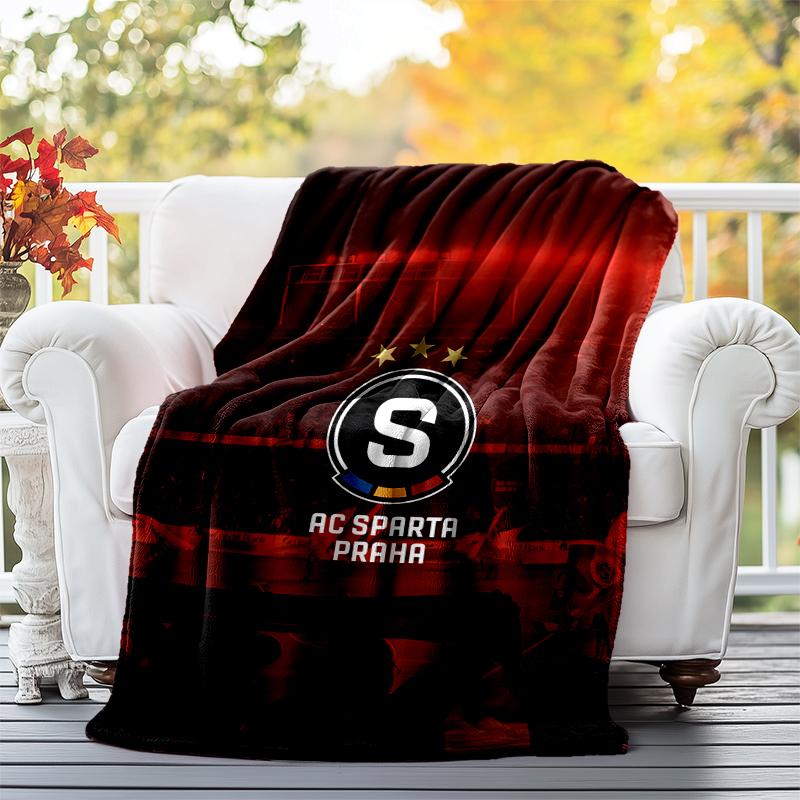 AC Sparta Praha Flannel Blanket Soft All-Season Throw, Design for Camping, Car Travel, Hiking Sofa, Bed, Office Perfect Gift for Parties