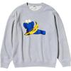Uniqlo Kaws X Warhol Коллаборация Осень/Зима 24 Мультяшный Графический Принт Свитшот с Круглым Вырезом Унисекс Свитшот Серый 472951-03